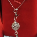 Silver 925 necklace grenade design, like new