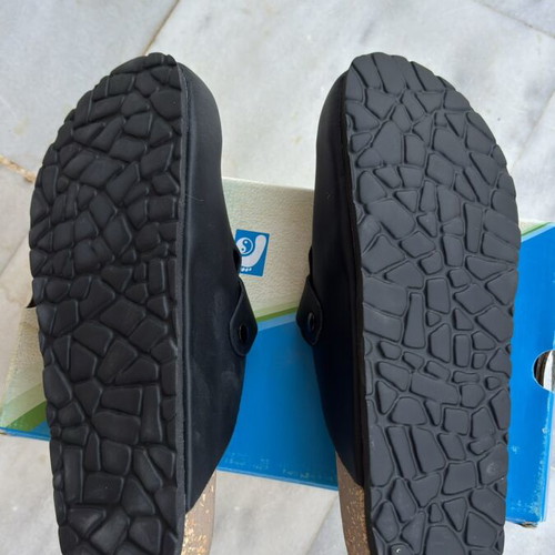 Sanitaire Leather Clogs Anatomical Size 46 Black New
