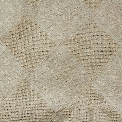 Etamin embroidery fabric with gold squares, beige - ecru, counted canvas