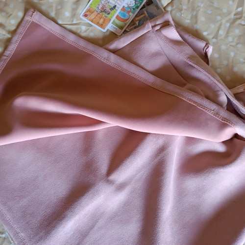 Pink short skirt used, size S, velvet texture