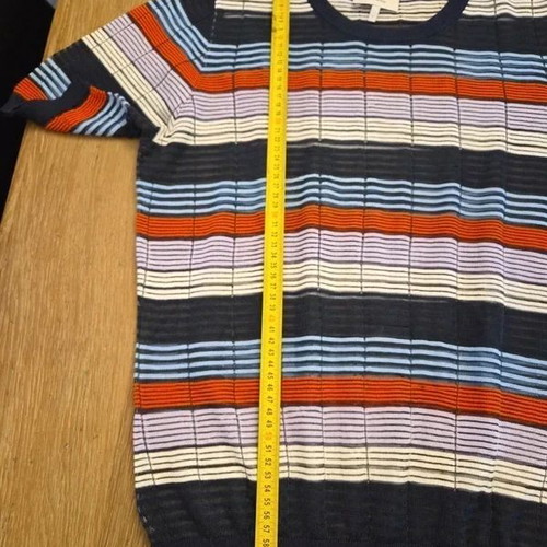 Nümph Gabriella SS Pullover fine-knit striped top, size L