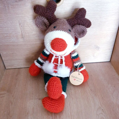 Amigurumi Reindeer Doll Handcrafted Knitted New