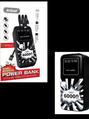 Andowl Power Bank Q-CD212 60000mAh new with built-in cables