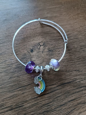 Bracelet with charms new, silver color