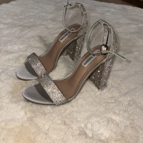Steve Madden Silver Sandals Size 38 Like New