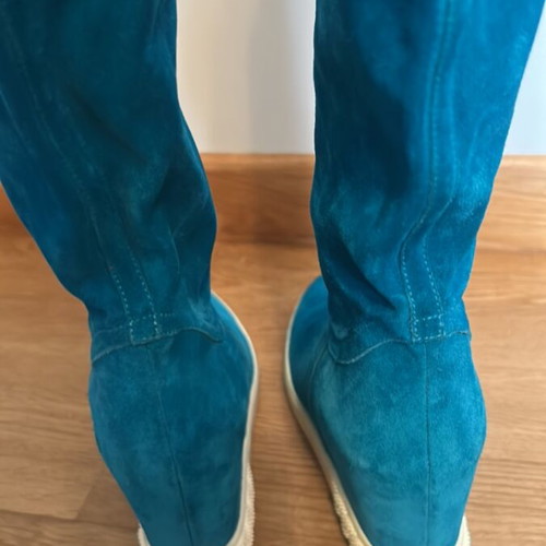 Casadei Double Face boots like new, turquoise, size 36