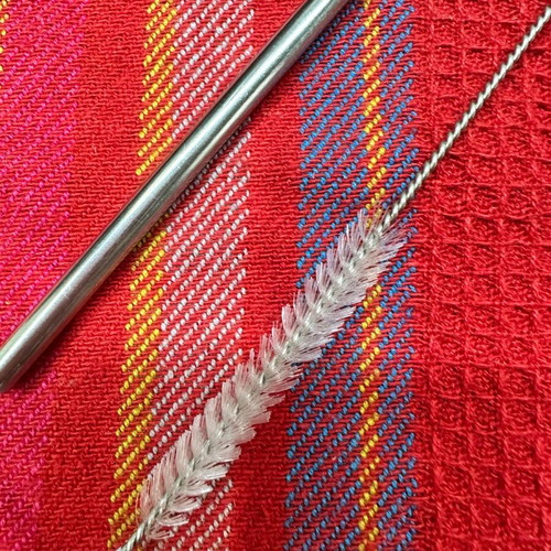 Estia stainless steel metal straw new with cleaning brush