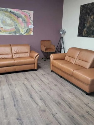 Brown leather sofa set three-seater and two-seater MM-ZE1148 new