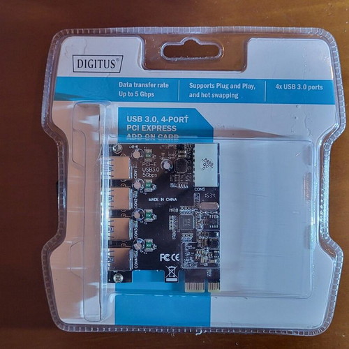 Digitus PCIe Card DS-30221 Rev2.0 with 4 USB 3.0 Ports new sealed