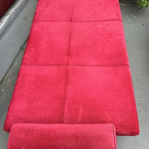 Two three-seater sofa beds, excellent condition