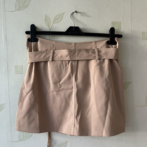A-Style beige skirt with belt, new, size S