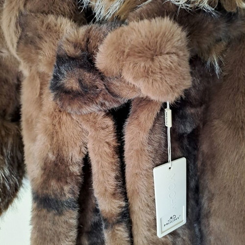 Fur coat brown new ecological quality one size