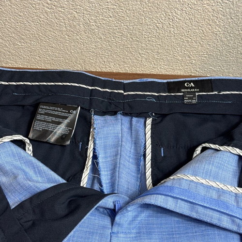 Men's C&A Regular Fit Pants Light Blue Size 54C