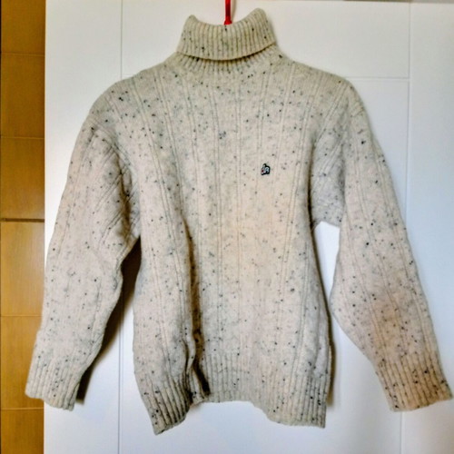 Dur men's wool turtleneck sweater used, white, size M