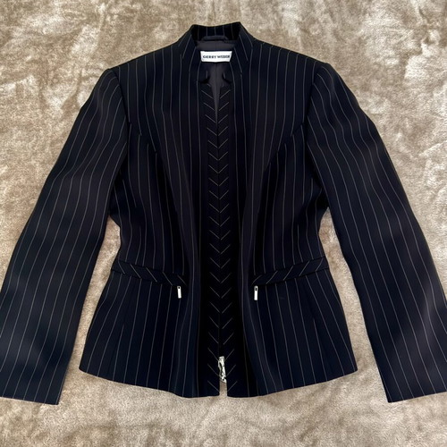 Gerry Weber retro pinstripe jacket, black and white