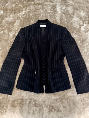 Gerry Weber retro pinstripe jacket, black and white