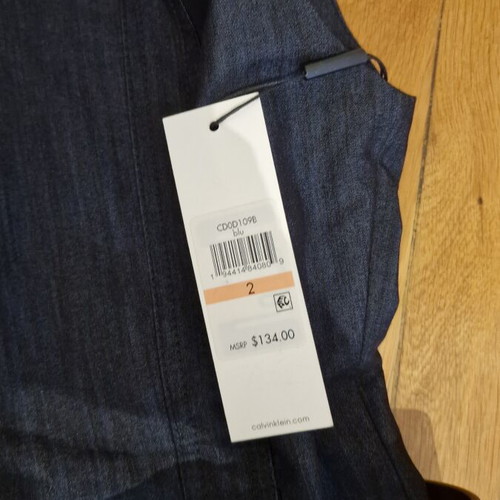 Calvin Klein business denim dress new with tag, size XS, blue