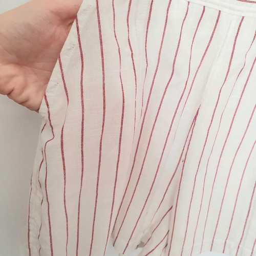 Abercrombie and Fitch linen jumpsuit white with burgundy stripes like new