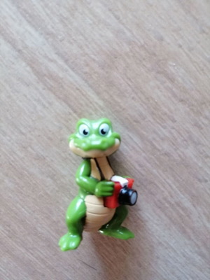 Plastic Crocodile Figure used, mini decorative with camera