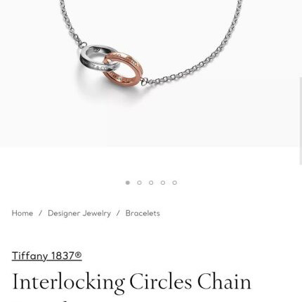 Tiffany & Co Interlocking Circles bracelet in silver and 18K rose gold like new