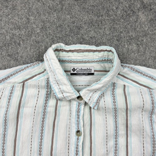 Columbia striped shirt used, Y2K retro casual women's large