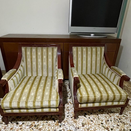 Saridis armchairs pair used, vintage classic style