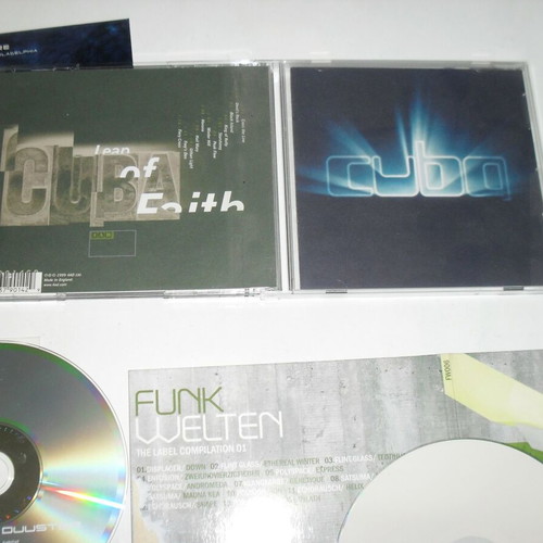 5 original electronic music CDs used with slightly damaged digipaks