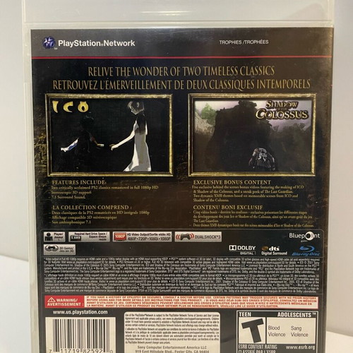Ico & Shadow of the Colossus HD Collection game for PlayStation 3 like new