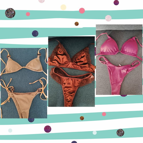 Shein and Lapop bikini set with satin lingerie gift, size S