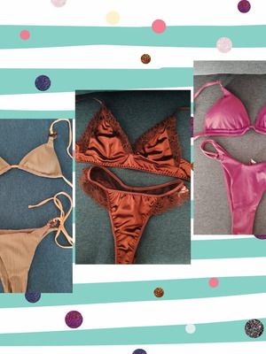 Shein and Lapop bikini set with satin lingerie gift, size S