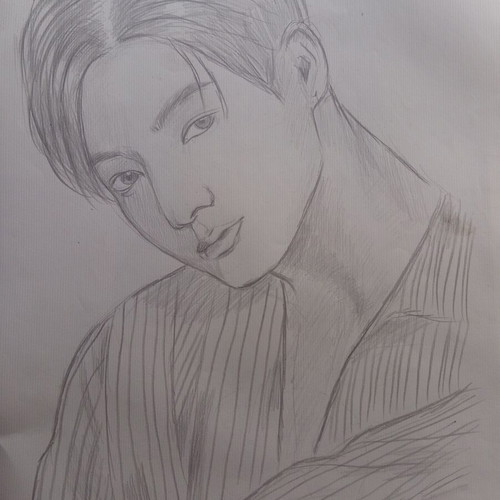 Kpop Jungkook portraits set like new, pencil and colored pencils