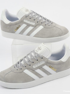Adidas Gazelle athletic shoes used, gray, size 36.5 unisex