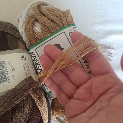 Two yarns for scarves or crafts
