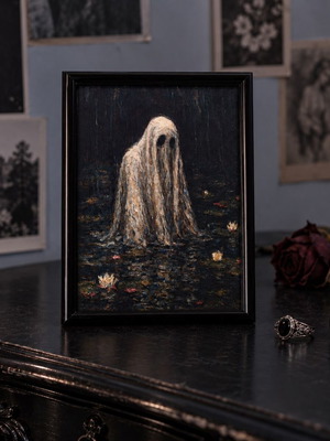 «A Ghost’s Grief» κορνιζαρισμένο εικαστικό print 13x18 εκ. σε μαύρη κορνίζα
