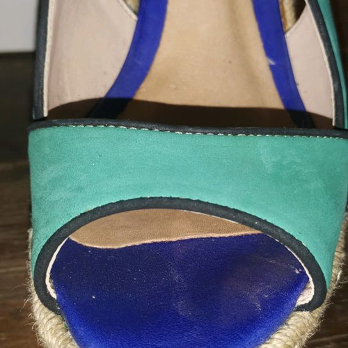 Schutz wedge sandals used, multicolor, size 38