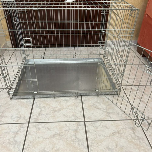 Metal dog or cat house, foldable aluminum with two doors