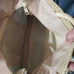 Χειροποίητη τσάντα με ενσωματωμένο πορτοφόλι, καινούργια, μπεζ