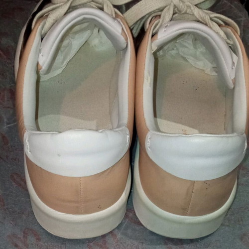 ZARA sneakers used, size 40, metallic rose gold with pale pink