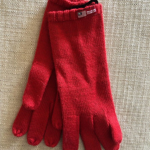 Ralph Lauren gloves new, red wool and polyester