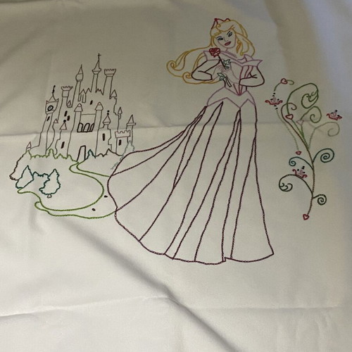 Baby blanket for girl with Aurora embroidery like new