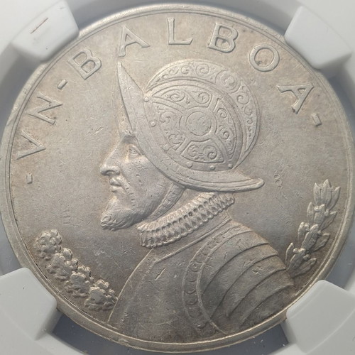 Panama 1 Balboa 1931 silver coin AU 53