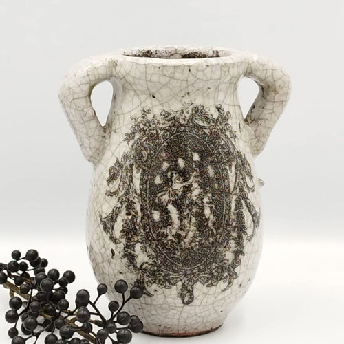 Brutalist Italian vase used, ceramic, handmade