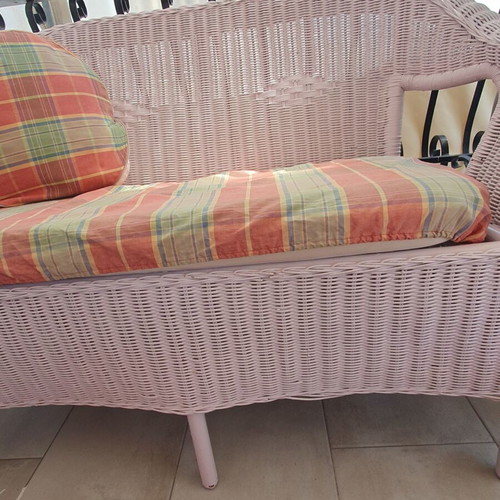 Bamboo loveseat sofa, ideal for balcony or garden