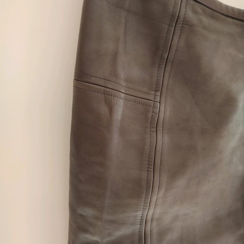 Mini skirt made of faux leather like new, brown, size XS