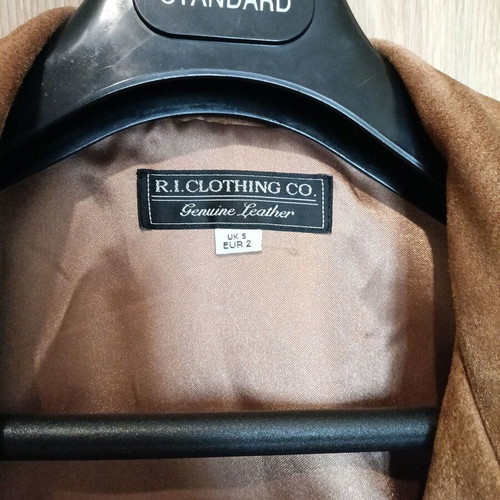 Men's genuine leather jacket brown new size M