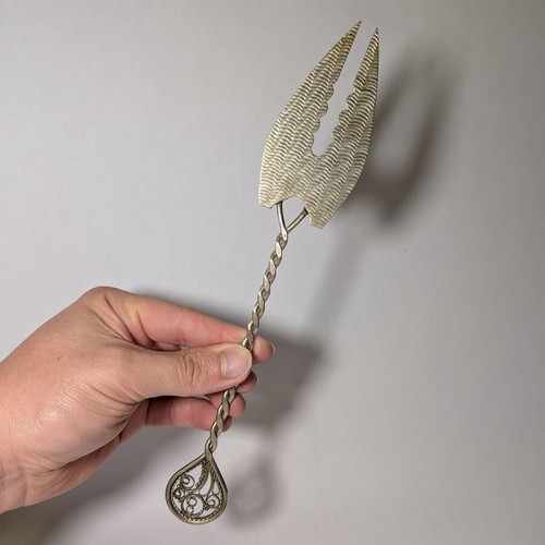 Vintage silver-plated serving fork 27cm used