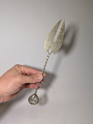 Vintage silver-plated serving fork 27cm used