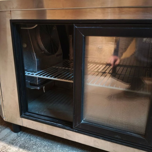 Professional inox refrigerator with counter like new