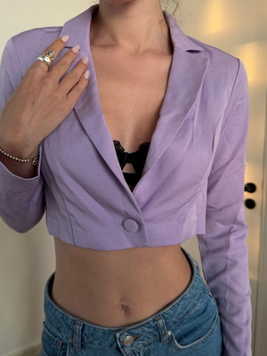 Cropped blazer purple H&M like new, size S