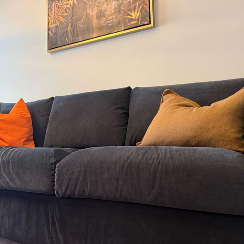 Vimle IKEA three-seater sofa used, dark blue washable covers